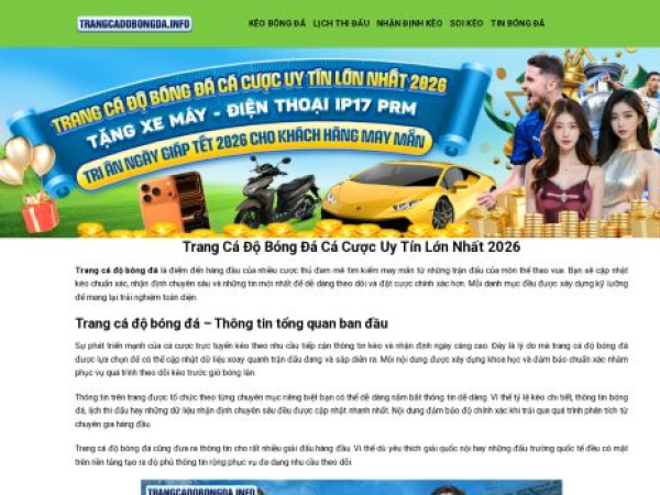 trangcadobongda.info